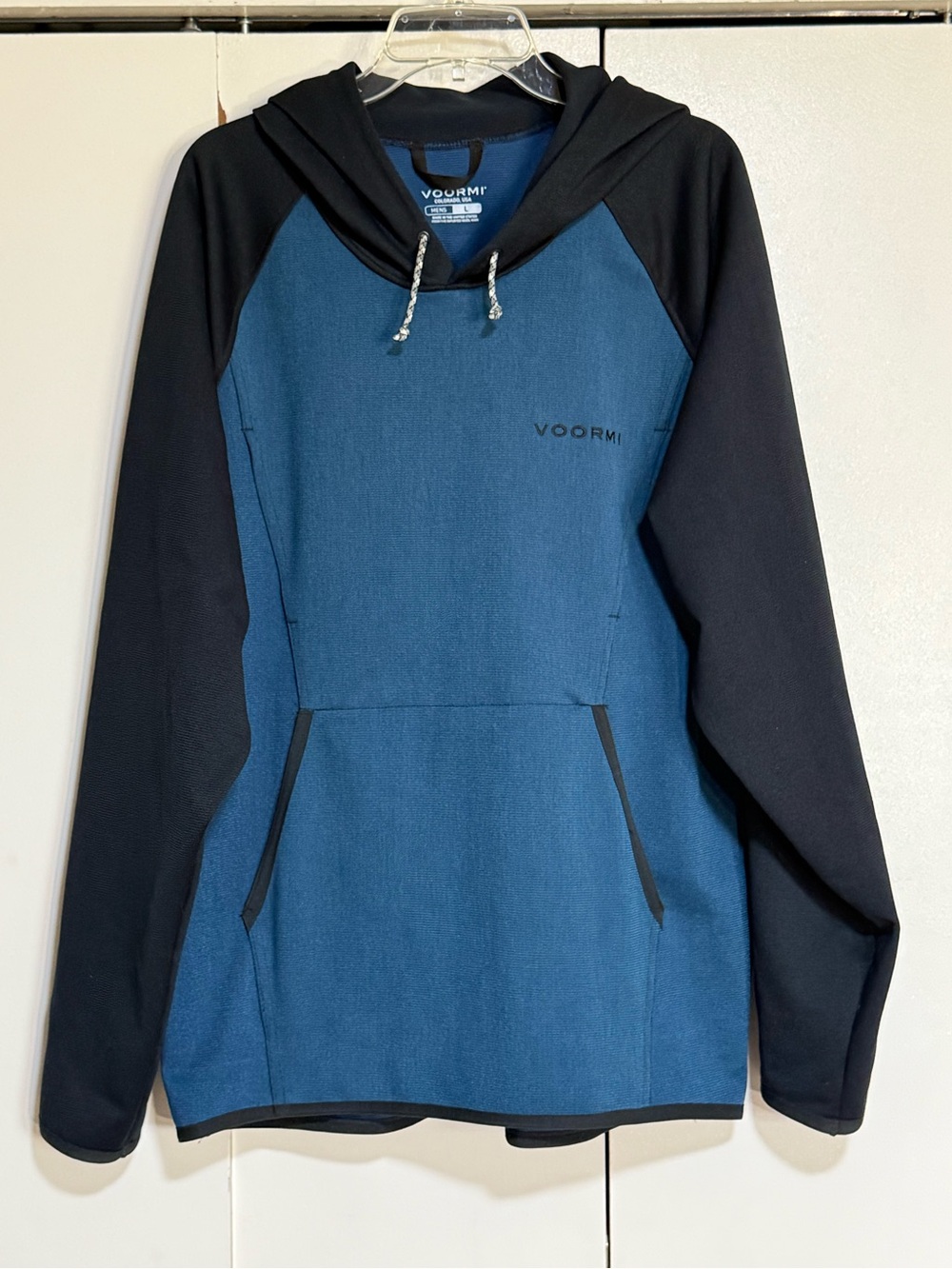 VOORMI Merino Wool Performance Hoodie Blue Navy Men’s Large Made USA - Picture 2 of 14